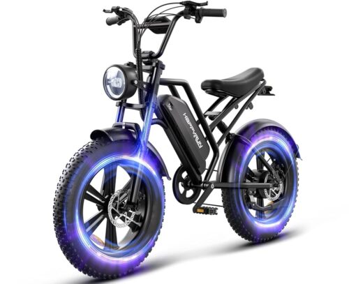 1500W Moped Style Electric Bike | Adult eBikes - 48V 18Ah Removable Battery | 60+ Mile | 32MPH Top Speed - All Terrain Fat Tire Electric Bike for Mountains, Snow, Sand, Road