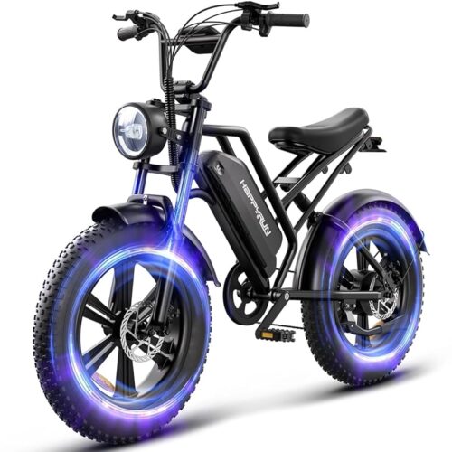 1500W Moped Style Electric Bike | Adult eBikes - 48V 18Ah Removable Battery | 60+ Mile | 32MPH Top Speed - All Terrain Fat Tire Electric Bike for Mountains, Snow, Sand, Road