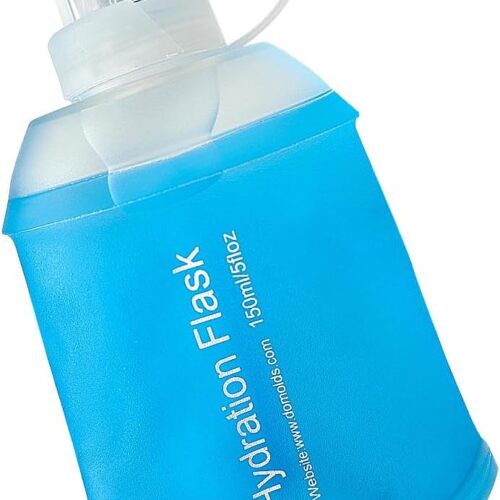 150ml Soft Flask, TPU Collapsible Soft Water Bottle for Hydration Pack, Running Vest, Folding Water Bottle for Hiking Cycling Climbing-1Pcs, Blue