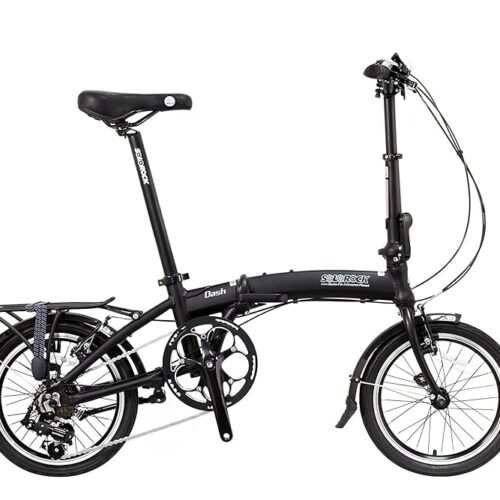 16" 8 Speed Aluminum Folding Bike - Dash, V Brakes, with Fenders & Alloy Rear Rack, Stainless Steel Spokes & Stainless Steel Fender Stays