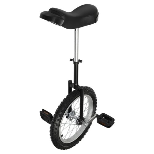 16" Wheel Outdoor Balance Unicycle,Wheel Unicycle with Steel Rim,One Wheel Bike Seat Height Adjustable for Commuter Office Workers Students