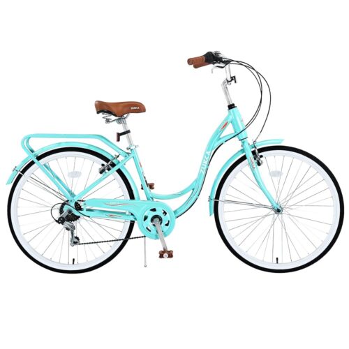 24/26 Inch Adult Bike Cruiser Bicycle 7 Speeds Steel Frame Cith Bike Commuter Bike for Women, Men, Seniors,Multi Colors