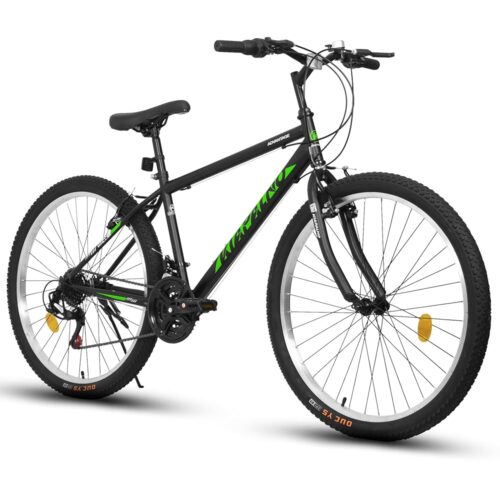 24 26 Inch Mountain Bike, Front Suspension 21 Speeds Disc/V Brake Men Women Bicycle, Carbon Steel Mountain Bike, Adult Trail Beach Snow Commuter City Bikes