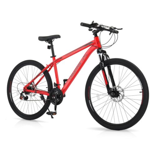 26/27.5" Mountain Bike 21 Speed Bikes for Adults, Men & Women Mountain Bike with High Carbon Steel Frame, All-Terrain Tires, Double Disc Brake and Suspension Fork