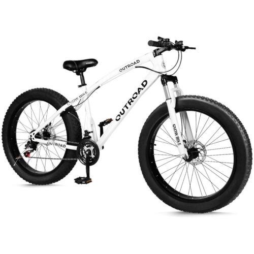 26 inch Fat Tire Mountain Bike with 4 inch Knobby Tires, 21 Speed MTB with Dual Disc Brake for Adults, Anti-Slip Bicycle with Front Suspension, High Carbon Steel Frame, Men and...