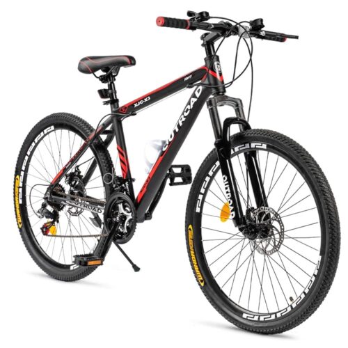 26 inch Fat Tire Mountain Bike with 4 inch Knobby Tires, 21 Speed MTB with Dual Disc Brake for Adults, Anti-Slip Bicycle with Front Suspension, High Carbon Steel Frame, Men and...