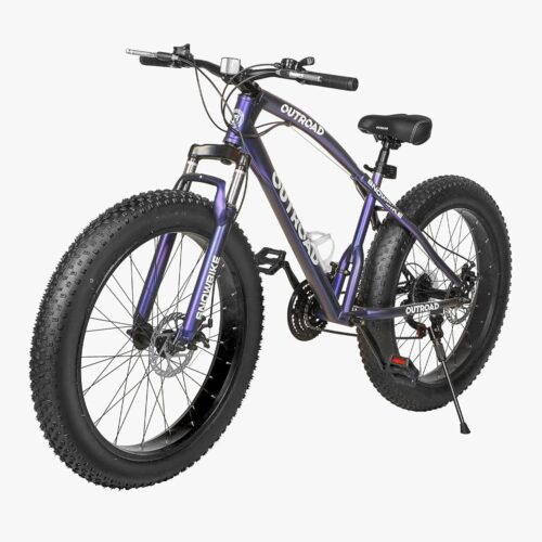 26 Inch Fat Tire Mountain Bike with Dual Disc Brakes, 26 Inch Non-Slip Wide Tires with 21 Speed, High-Carbon Frame MTB, Mountain Bicycle for Men and Women