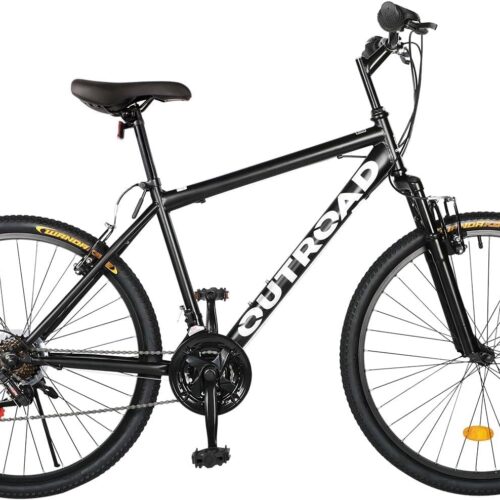 26-inch Mountain Bike, High-Aluminum/Carbon Steel Frame, 21-Speed Dual Disc Brake Mountain Bike with Lock-Out Suspension Fork for Men and Women