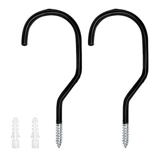 2Pcs Road Bike Wall Mount Hook Heavy Duty Metal Hook Garage Organizers Large Screw in Ceiling Hook Bike Hanger Hook