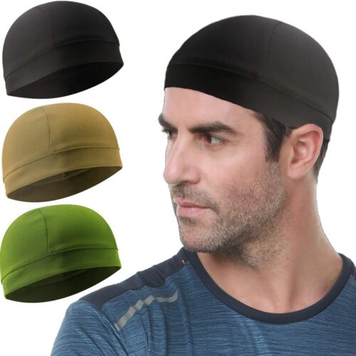 3 Pack Cooling Skull Cap Helmet Liner Sweat Wicking Cycling Running Hat for Men Women