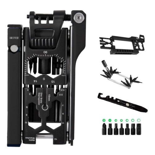 38 in 1 Bike Multi Tool Kit, Bike Multitool Repair Kit with Torx/Hex/Spoke Wrench & Screwdriver & Chain Breaker & Tire Lever Tool, Portable Bicycle Tools Accessories for Road...