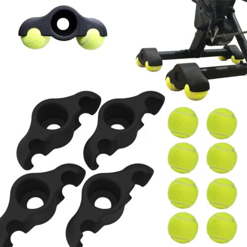 4 Pack Indoor Cycling Snap Feet Adapters with 8 Pack Tennis Stability Accessories,for Resistance Trainer Home Indoor Exercise Kickr Core Workout Equipment