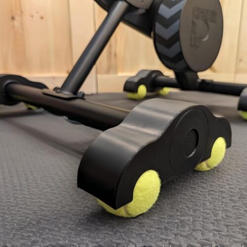 4 Pack Indoor Cycling Snap Rocker Feet Adapters with 8 Pack Tennis Balls, Stability Accessories for Smart Bike Resistance Trainer Home Workout Equipment