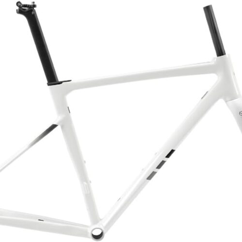 700C Road Bike Frameset 41cm 45cm 48cm 51cm 54cm Aluminum Alloy Disc Brake Frame F12*100MM R12*142mm Thru-Axle Frame with Carbon Fiber Fork Internal Routing BSA BB68mm(White,48cm)