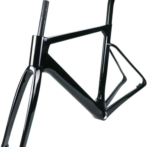 700C Road Bike Frameset 44cm 47cm 50cm 53cm 56cm Wind Breaker Racing Bike Frame Carbon Fiber Disc Brake Frames Thru Axle F100mm R142mm(56cm)