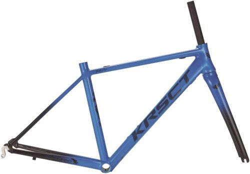 700C Road Bike Frameset C Brake Aluminum Alloy Bike Frame 44cm/46cm/48cm/50cm Lightweight QR Frame 100/130mm， with Carbon Fork(Blue 46CM)