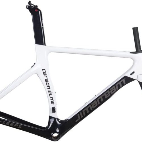 700c Road Bike Frameset Carbon C Brake Racing Frame QR 100/130mm Internal Routing Rame Set 46/48/50/52/54CM (Color : White A, Size : 48cm)