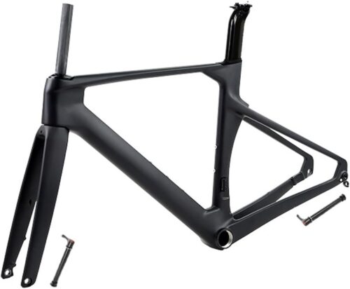 700c Road Bike Frameset Lightweight Carbon Racing Frame 43.5/46/48/50/52/54/56cm Disc Brake Frame Internal Routing Thru Axle F100mm/R142mm(54CM)