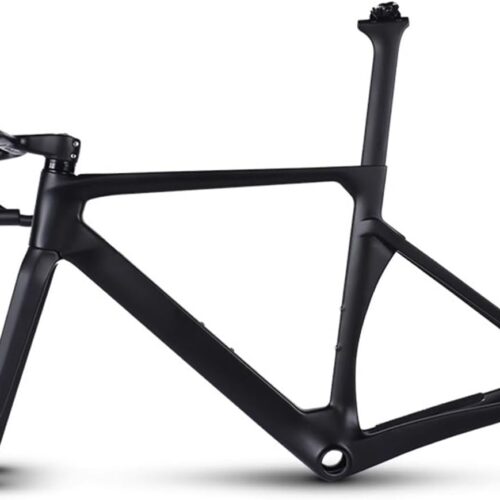 700C Road Carbon Fiber Bike Frameset 49/52/54/56/59CM Adult Road Bike Frame Disc Brake Thru Axle 142x12mm Routing Internal with Carbon Fork Integrated Carbon Handlebar