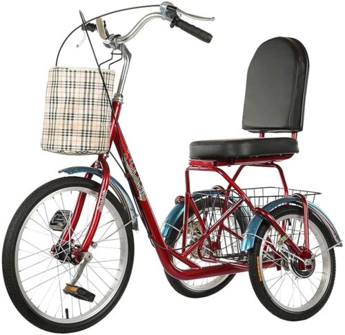 Adult Tricycles, 3 Wheel Bikes for Adults, Tricycle for Adult, 1 Speed 3 Wheeled Recumbent Bicycle with Front Rear Large Basket Seniors for Men Women Picnics & Shopping