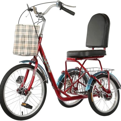 Adult Tricycles, 3 Wheel Bikes for Adults, Tricycle for Adult, 1 Speed 3 Wheeled Recumbent Bicycle with Front Rear Large Basket Seniors for Men Women Picnics & Shopping