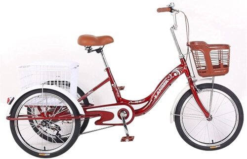 Adult Tricycles, 3 Wheel Bikes for Adults, Tricycle for Adult Seniors Women Men 1 Speed 3-Wheel Bike Trike with Shopping Basket Three Wheeled Recumbent Bicycle