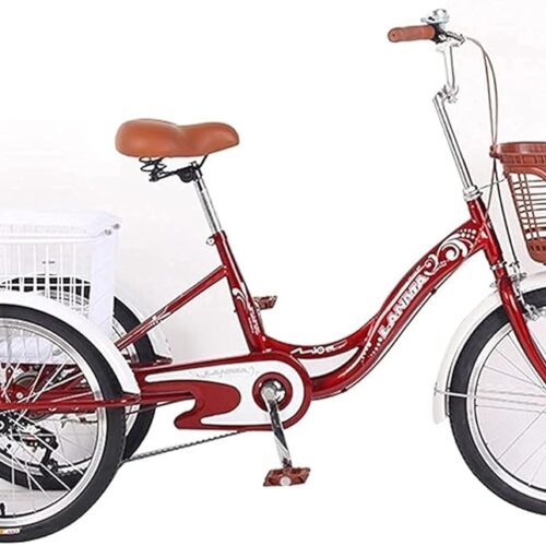 Adult Tricycles, 3 Wheel Bikes for Adults, Tricycle for Adult Seniors Women Men 1 Speed 3-Wheel Bike Trike with Shopping Basket Three Wheeled Recumbent Bicycle