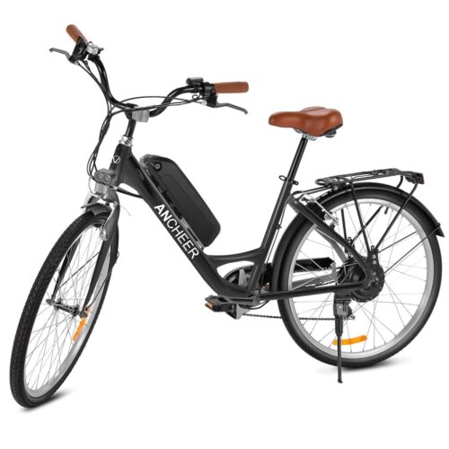 ANCHEER Electric Bike for Adults, 500Wh EBike, Bicicleta Eléctrica para Adultos, Removable Battery, E Bike, 26" Commuter Electric Bicycles, 7-Speed, Rear Rack