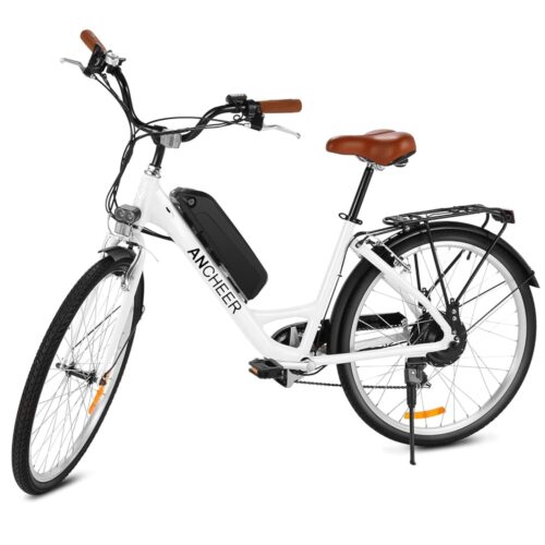 ANCHEER Electric Bike for Adults, 500Wh EBike, Bicicleta Eléctrica para Adultos, Removable Battery, E Bike, 26" Commuter Electric Bicycles, 7-Speed, Rear Rack