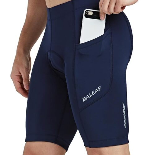 BALEAF Men's Padded Bike Shorts Cycling Tights Road Bicycle MTB Accessories Pockets UPF 50+