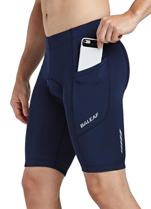 BALEAF Men's Padded Bike Shorts Cycling Tights Road Bicycle MTB Accessories Pockets UPF 50+