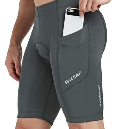 BALEAF Men's Padded Bike Shorts Cycling Tights Road Bicycle MTB Accessories Pockets UPF 50+