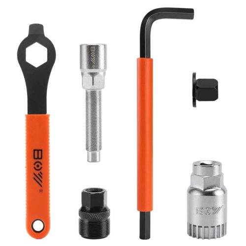 Bike Crank Puller + Bottom Bracket Remover + Bike Crank Extractor + 16mm Spanner and Auxiliary Wrench, Bicycle Repair Tool Kit for 7, 8, 9, 10 and 12 Speed MTB, Mountain Bike,...