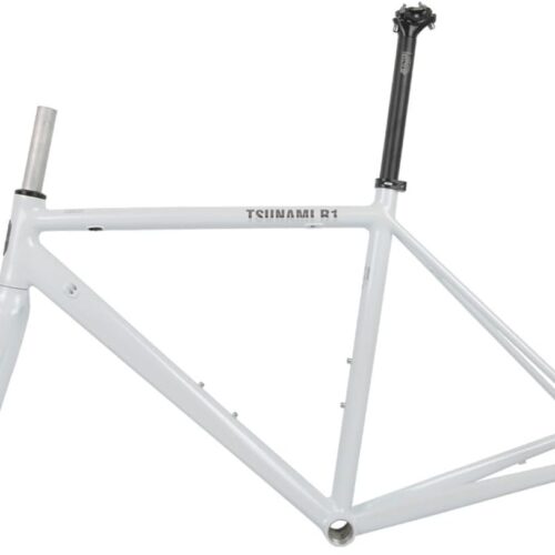 Bike Frameset 700C Road Bike Frame Quick Release Frame 100/130MM Aluminum Alloy Bike Frame 47cm 50cm 53cm C Brake/Rim Brake Frame Semi-Internal Routing(White,50cm)