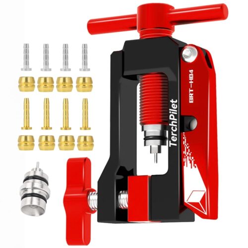 Bike Hydraulic Hose Cutter, Needle Driver & 8pcs Brass Olives Kit - Clean Cuts & Secure Connections,All-in-One Solution for Line Cutter & Hydraulic Hose Fitting Insert