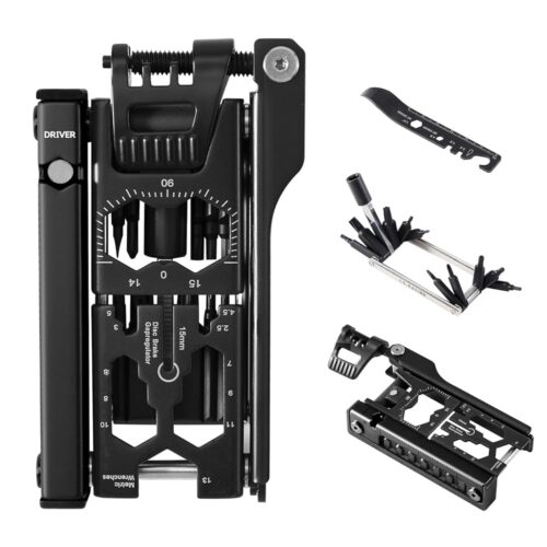 Bike Multi Tool, Bicycle Repair Tool Kit 38 in 1 Bicycle Multitool with Chain Levers Hex Spoke Wrench Splitter Tool and Crank Puller Portable Repair Tool Accessories Set for...