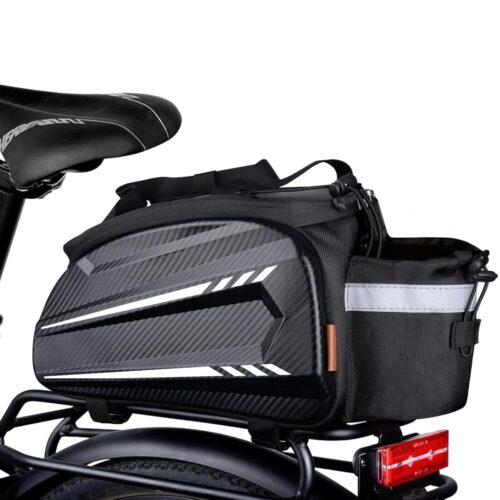 Bike Rack Bag EVA Waterproof Bike Pannier Bag 10L Bicycle Rear Rack Bag Seat Bag With Shoulder Strap & Rain Cover For Cycling Travel Commute