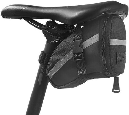 Bike Saddle Seat Bag – 1.2L Bicycle Saddle Bag Keep Bike Accessories – Water Proof Bike Under Seat Pack for Essentials – Quick Release Bike Pouch – Reflective Stripes for...