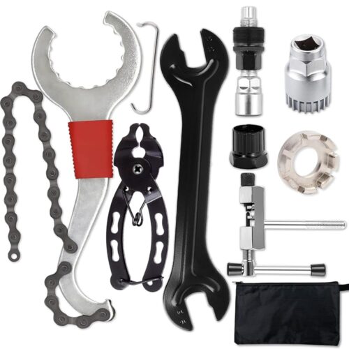 Bike Tool Kit,8 Professional Bicycle Repair Tools for Mountain Bike with 3-in-1 Cassette Remover Wrench Crank Puller Extractor Bottom Bracket Freewheel Remover Link Pliers Chain...