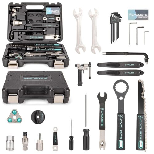 Bike Tool Kit with Storage Case - 22 PCS Bicycle Repair Tool Set Portable Tools Box - Bike Maintenance Tools for Road Bikes and Mountain Bikes