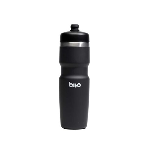 Bivo Trio 21oz Insulated Stainless Steel Bike Water Bottle - for Cycling - Fits Most Cages, Dishwasher Safe - Keeps Drinks Cold 12+ Hours - Black