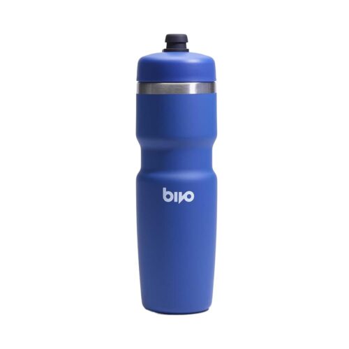 Bivo Trio 21oz Insulated Stainless Steel Bike Water Bottle - for Cycling - Fits Most Cages, Dishwasher Safe - Keeps Drinks Cold 12+ Hours - True Blue