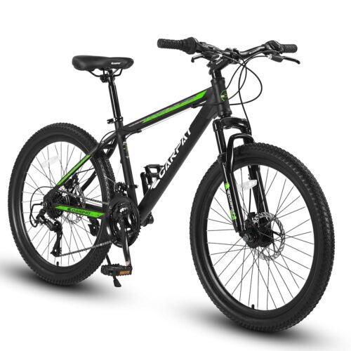 Boys Girls Mountain Bike 24/26 Inch, Christmas New Year Gifts Kids' Bike 21-Speed, Adult Men Womens, Teenager Student School Work Commuting Snow Bikes