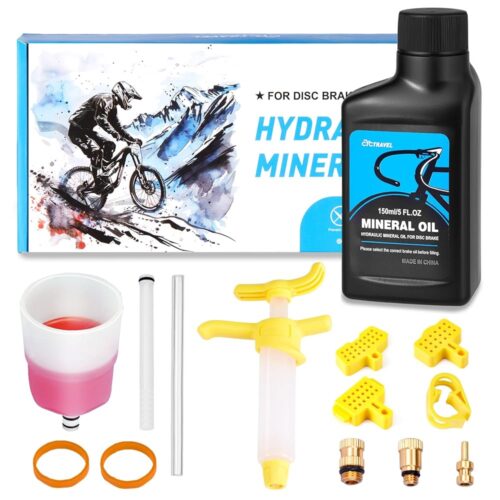 Brake Bleed Kit for Shimano Hydraulic Brakes. Bicycle Hydraulic Brake Bleed Kit Including 150ML Mineral Oil Brake Fluid and Step by Step Instructions.