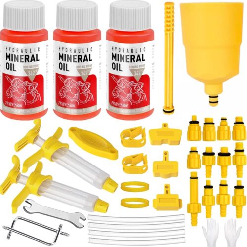 Brake Bleed Kit for Shimano,TEKTRO, TRP Hydraulic Disc Brakes, with 180 ml Mineral Oil Brake Fluid, Bike Hydraulic Brake Bleed Kit for MTB/Road Bike Brake