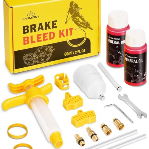 Brake Bleed Kit for Tektro-TRP Hydraulic Brakes, Includes 120ml of Mineral Brake Fluid, Clear Funnel and Metal Connecto