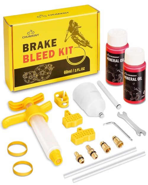 Brake Bleed Kit for Tektro-TRP Hydraulic Brakes, Includes 120ml of Mineral Brake Fluid, Clear Funnel and Metal Connecto