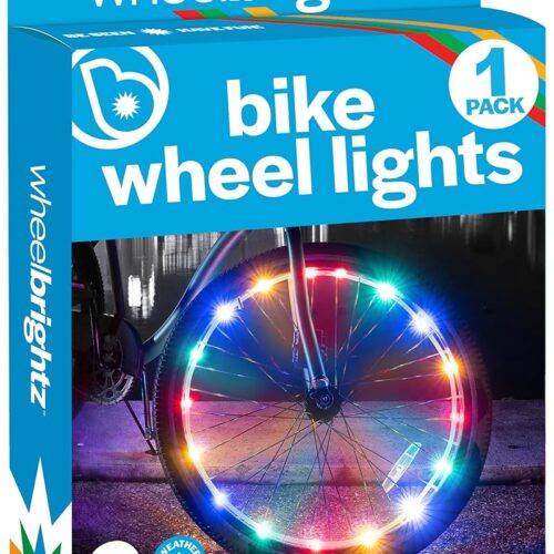 Brightz WheelBrightz LED Bike Wheel Lights - 2024 Edition with Superior Straps & LED-Weatherproof Shield! 14 Colors - Unmatched Durability, Visibility & 48+ Hours of Dazzling...