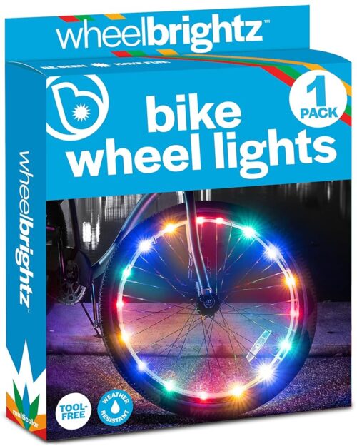 Brightz WheelBrightz LED Bike Wheel Lights - 2024 Edition with Superior Straps & LED-Weatherproof Shield! 14 Colors - Unmatched Durability, Visibility & 48+ Hours of Dazzling...