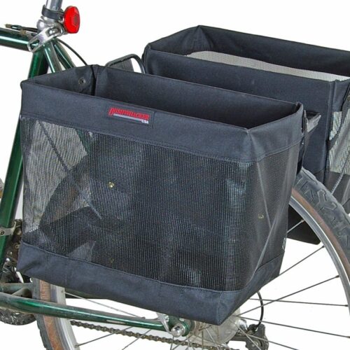 Bushwhacker Omaha Bicycle Grocery Panniers – Foldable Bike Rack Bags & Basket for Groceries – Easy 3-Point Mounting System – Pair of Rear Bags for Shopping and Cycling Adventures